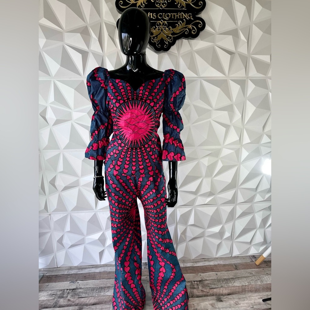 Stylish Pink and Blue Jumpsuit